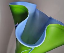 Mid-century 3ft Art glass Lily floor vase