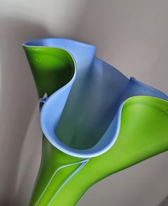 Mid-century 3ft Art glass Lily floor vase