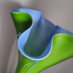 Mid-century 3ft Art glass Lily floor vase