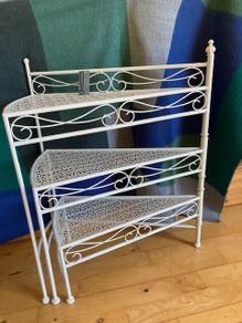 3 Tier plant stand. Metal. New. Cream colour