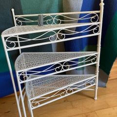 3 Tier plant stand. Metal. New. Cream colour