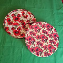 Cake Plate & Server Set with Storage Box | The Leonardo Collection -- Red Poppies