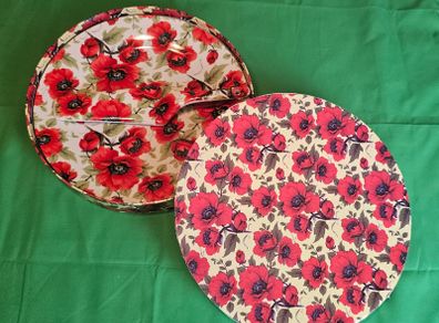 Cake Plate & Server Set with Storage Box | The Leonardo Collection -- Red Poppies