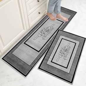 Kitchen Mat Sets Non slip Washable, 2 Pcs Kitchen Rugs and Mats, Anti Fatigue Kitchen Rug Sets for Home Decoration Office Standing Desk