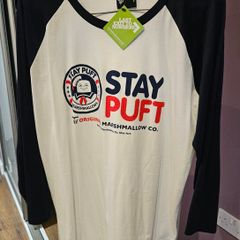 Last Exit To Nowhere Ghostbusters Stay Puft Baseball Top Large
