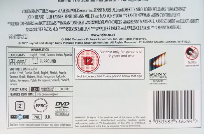 Awakenings [1990] Robert De Niro & Robin Williams [DVD Movie]