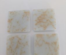 35mm Mosaic Tiles  - White  with gold marbling