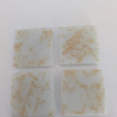 35mm Mosaic Tiles  - White  with gold marbling