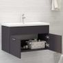 Sink Cabinet with Built-in Basin Grey Chipboard Image 3
