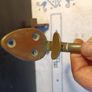 Large Victorian Brass Thumb Latch Lock and Door Furniture Image 5
