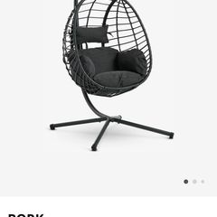Bork hanging egg chair - black