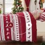 Christmas Duvet Cover Double - Reversible Snowflake Quilt Cover Set with 2 Pillowcases, Nordic Red Bedding Set with Zipper Closure MULTIPLE COLOURS AVAILABLE (FREE POSTAGE) Image 3