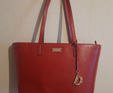 DKNY Red Leather Tote Bag Genuine Cow Leather Brand New