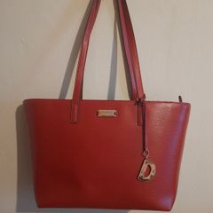 DKNY Red Leather Tote Bag Genuine Cow Leather Brand New