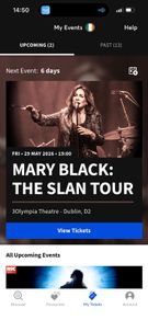 Mary Black Slan tour ticket for sale