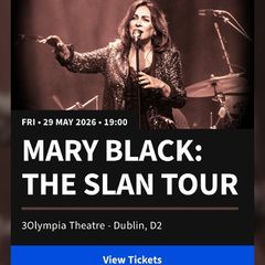 Mary Black Slan tour ticket for sale