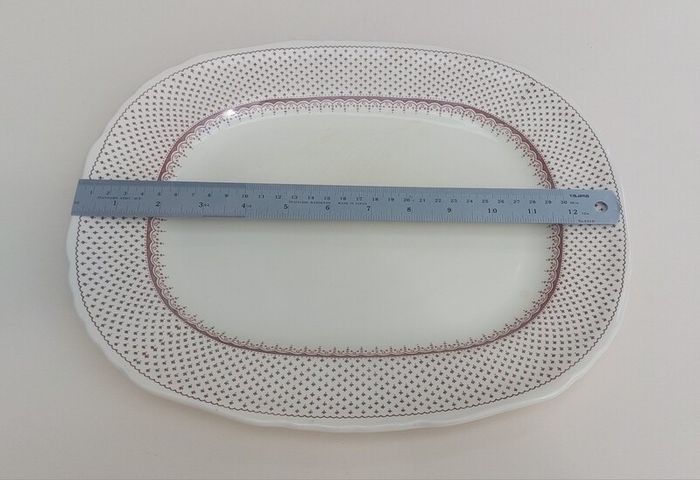 Beautiful Masons Patent Ironstone 13 Inch Oblong Serving Platter in the Ashlea Pattern, Post 1950