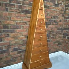Unique Solid Hardwood Pyramid Chest of Drawers