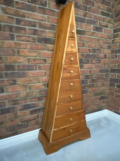 Unique Solid Hardwood Pyramid Chest of Drawers