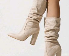Brand New Apricot Slip On  Suede Ankle Boots, size 40