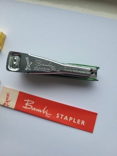 Vintage Miniature Bambi Ofrex Promotional Boxed Stapler.