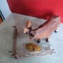 Vintage Toy Farm Playset of 2 cows Plastic Animals Image 9