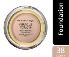 Max Factor Foundation Miracle Touch Skin Perfecting with Hyaluronic Acid in 038 Light Ivory - New / Sealed