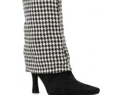 NYandcompany Kalissa Black and hounds tooth boots Size 7 BNIB