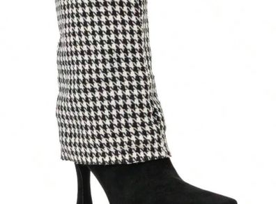 NYandcompany Kalissa Black and hounds tooth boots Size 7 BNIB