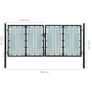 Black Double Door Fence Gate 300 x 175 cm Image 5