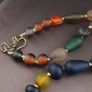 Vintage African Style MultiColor Mix Glass Beads Necklace Image 7