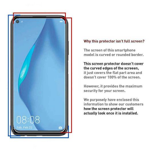 For Huawei P40 Lite Tempered Glass Premium Screen Saver Protector Guard Film New - FHT027HTG