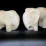Pair of heavy white marble elephant bookends Image 2
