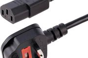 10ft (3m) UK Computer Power Cable, 18AWG, BS 1363 to C13, 10A 250V, Black Replacement AC Power Cord, Kettle Lead / UK Power Cord, Power Supply Cable, TV/Monitor Power Cable (PXT101UK3M)