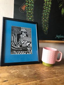 Linocut by listed African artist