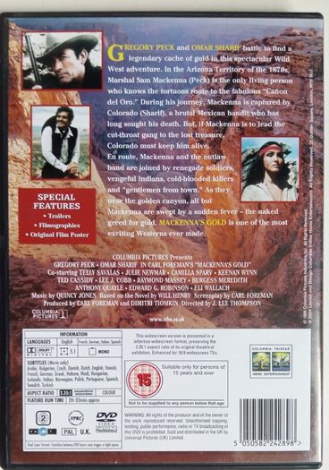 MacKenna's Gold [1969] Gregory Peck, Omar Sharif, Telly Savalas, Ted Cassidy, Camilla Sparv & Julie Newmar [1xDVD Movie]