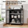 Three Tier Dustproof Dish Cabinet Carbon Steel Double Door Kitchen Storage Image 5