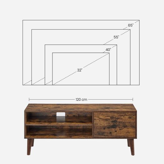 Retro Lowboard, TV shelf, TV table, TV cabinet in 50/60s look, retro furniture for your flat screen, game consoles, living room, office, wood look