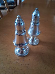 Sterling Silver Salt Pepper Set glass liners