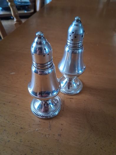 Sterling Silver Salt Pepper Set glass liners