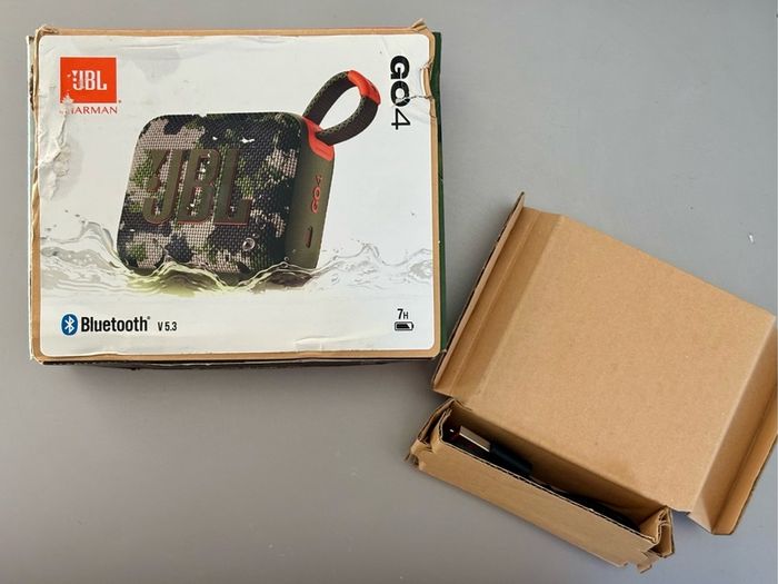 JBL GO4 Bluetooth Speaker, USB C Charging, IP67 Dustproof, Waterproof, App Compatible, Passive Radiator, Portable, Squad
