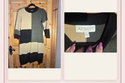 Apricot Colour-Block Knitted Dress