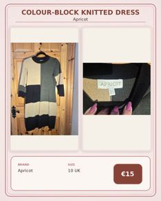 Apricot Colour-Block Knitted Dress