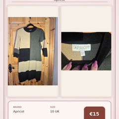 Apricot Colour-Block Knitted Dress