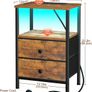 Night Stand Set 2, LED Nightstand with Charging Station Image 8