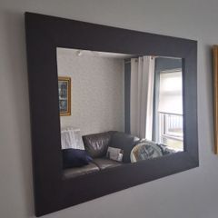 Large Mirror leather surround