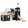 Children's Loft Bed Frame with Slide & Ladder Pinewood 97x208 cm Image 6
