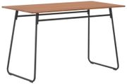 Dining Table Brown 120x60x73 cm Solid Plywood Steel