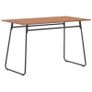Dining Table Brown 120x60x73 cm Solid Plywood Steel Image 2