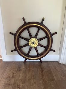 Antique MacTaggart Scott Edinburgh Ships Wheel
